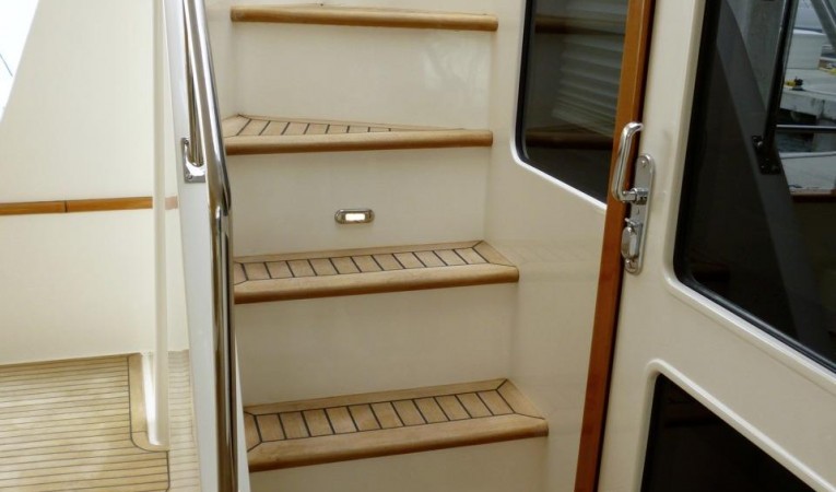 59 Grand Banks Aft Deck Staircase to Flybridge