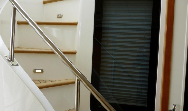 59 Grand Banks Aft Deck Staircase to Flybridge