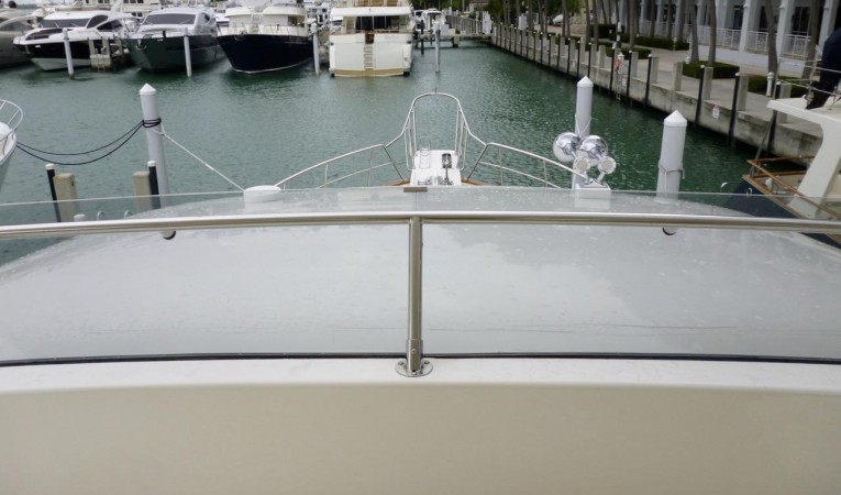 59 Grand Banks Looking forward from Flybridge Helm