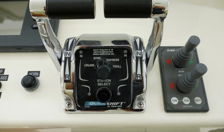 59 Grand Banks Flybridge Engine and Thruster Controls