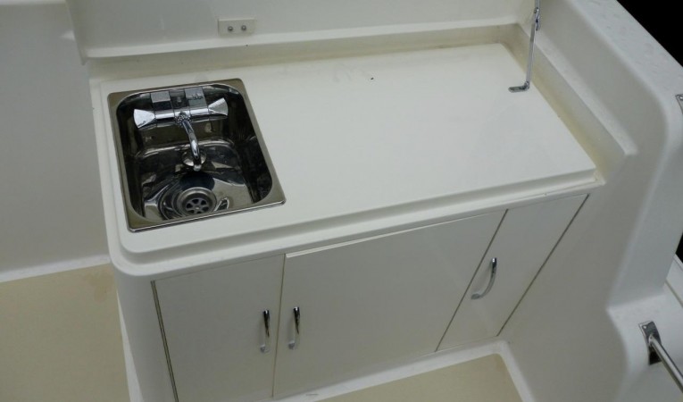 59 Grand Banks Flybridge Sink, Storage and Refridgerator