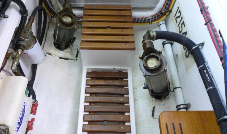 59 Grand Banks Engine Room