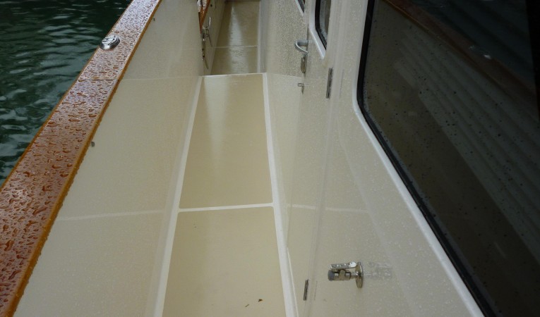 59 Grand Banks Starboard Side Deck looking aft