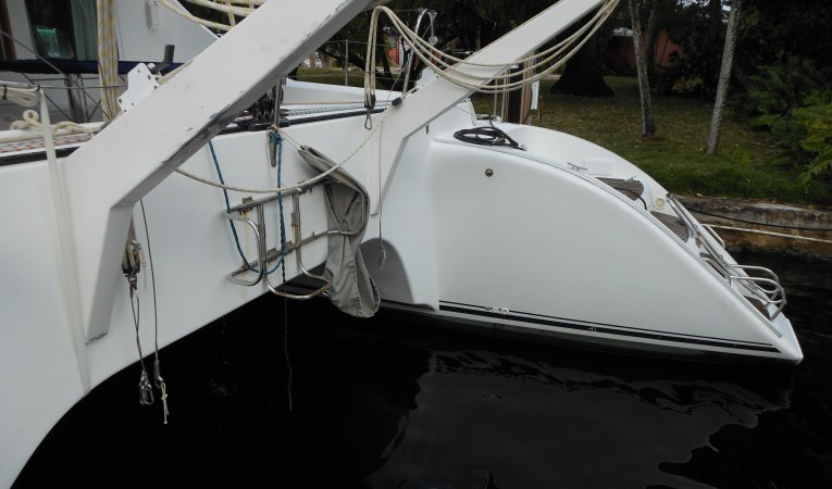 47 Lagoon davits + life raft cage