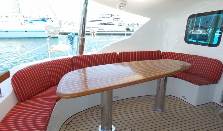 50 Prout International Aft deck dining table