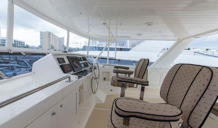 66 Offshore Flybridge Helm to Starboard