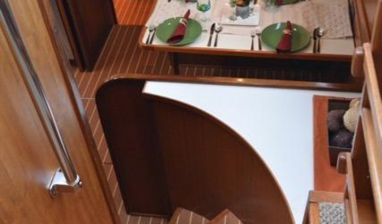 58 Hatteras Stairs forward to Galley