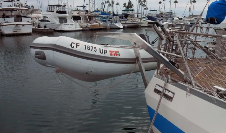 43 Nautor Swan Dinghy on davits