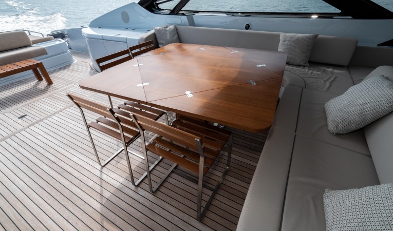 88 Riva Teak Table Fold Out