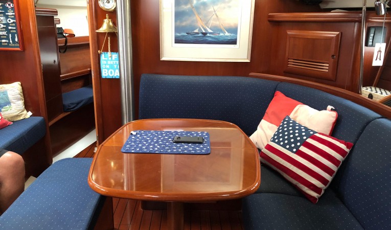 42 Beneteau America Main cabin, table can be converted to a large bed