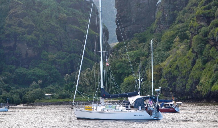 46 Outbound Beautiful Bay at anchor - New Zealand