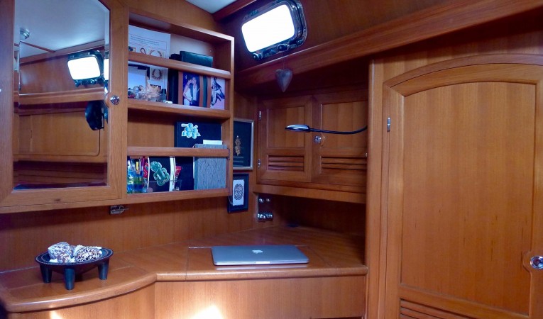 46 Outbound Master desk, storage and hidden sink