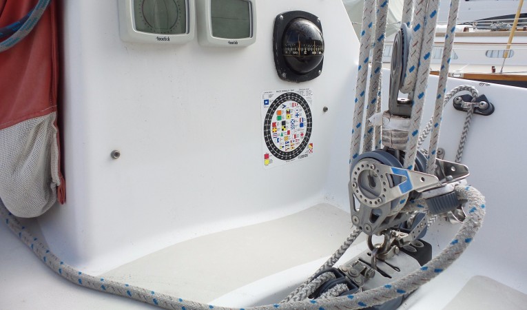 37 Express Bulkhead instruments starboard