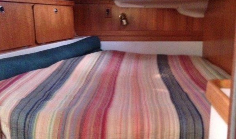 40 Catalina Starboard aft cabin with storage cabinets