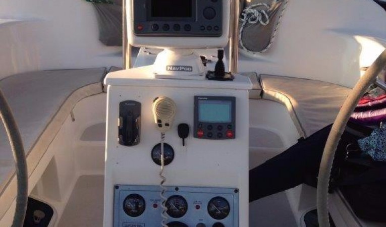 40 Catalina Cockpit center with engine electrical panel