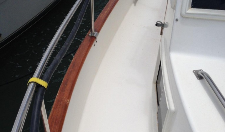 36 Grand Banks Fiberglass Sidedeck with new non skid and white paint