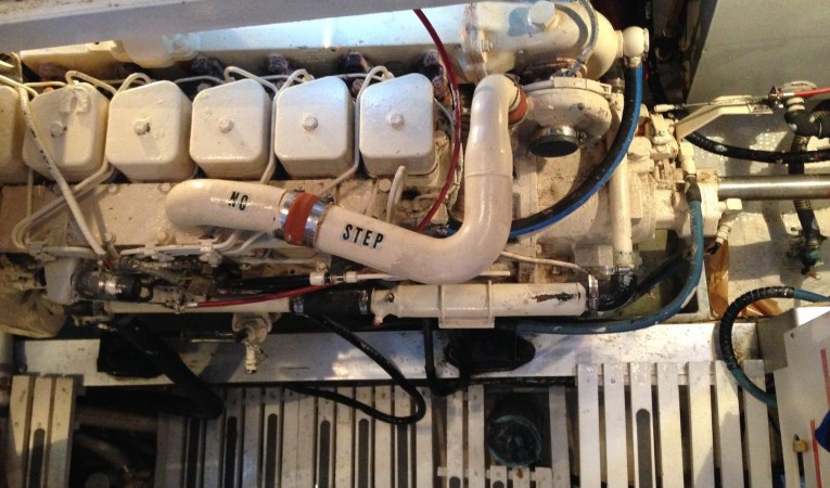 36 Grand Banks Engine Room