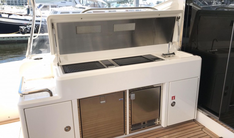 54 Riviera Cockpit Wet Bar, Grill, Refrigerator and Icemaker