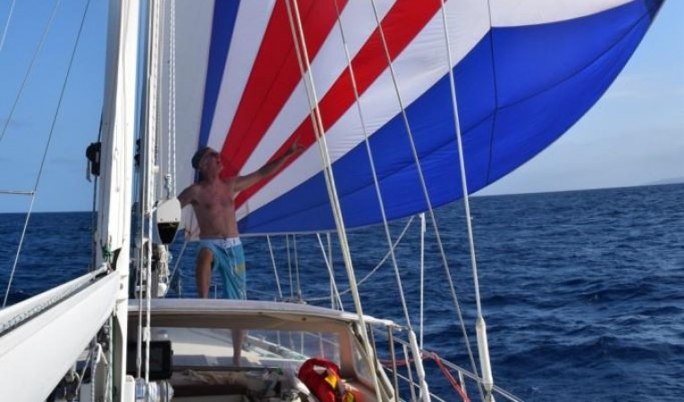 52 Amel Spinaker sailing
