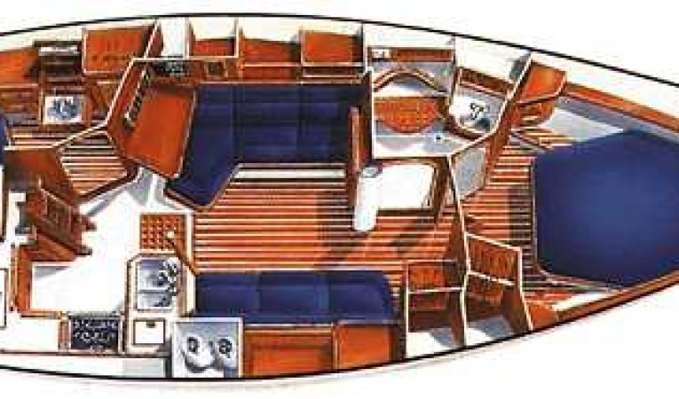 38 Island Packet Interior floorplan