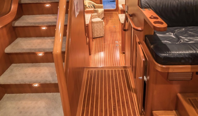 53 Selene Pilothouse down to salon/galley