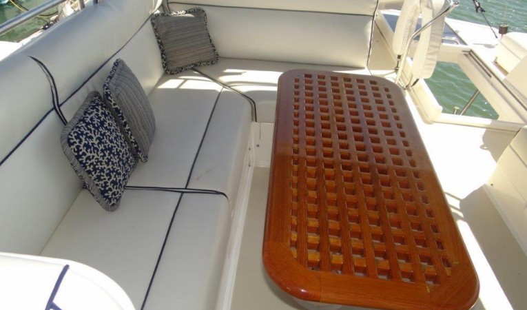 47 Grand Banks Flybridge Seating and Table