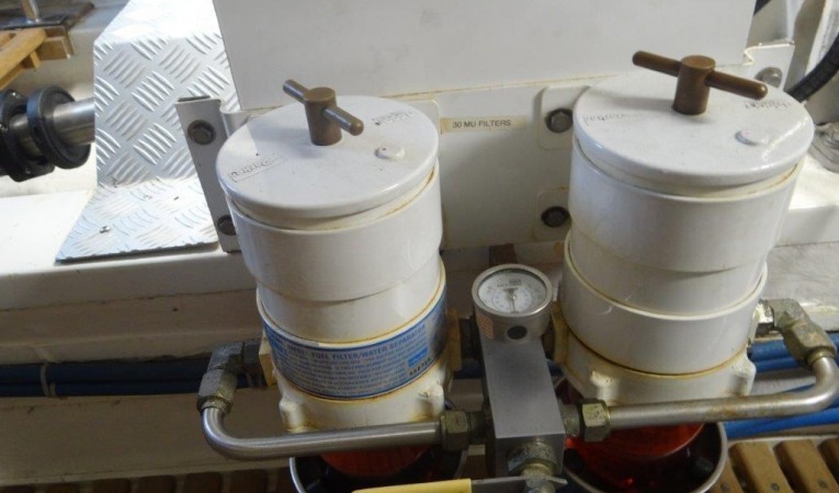 47 Grand Banks Engine Room