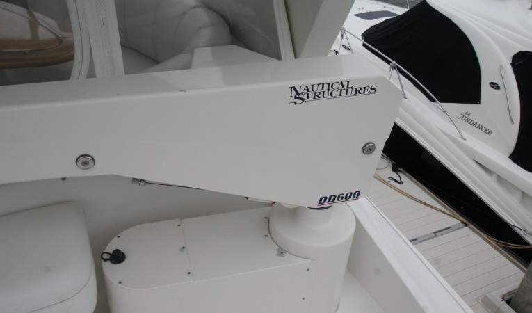59 Marquis Nautical Structures davit on flybridge