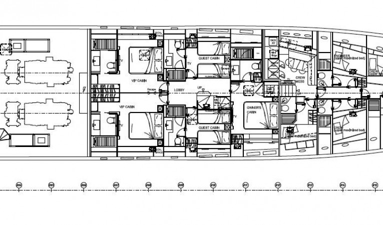 140 Benetti Lower deck GA
