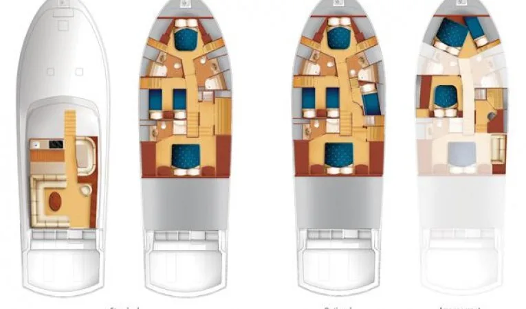 64 Hatteras 4 Stateroom Layout
