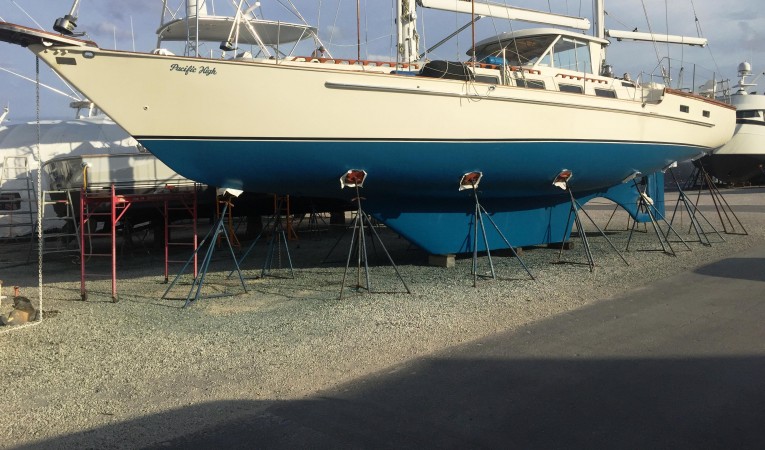 63 Cruising Ketch New Bottom March 2015 - Port Bow