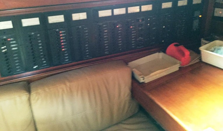 63 Cruising Ketch Nav Station is well set up to monitor