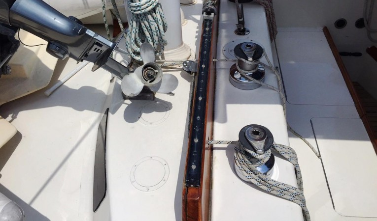 63 Cruising Ketch Main Traveler and winches