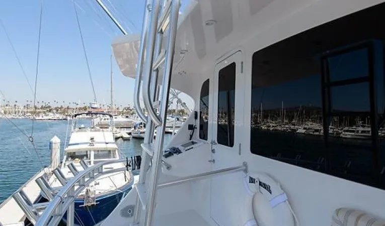 68 Viking Aft Deck behind Enclosed Flybridge