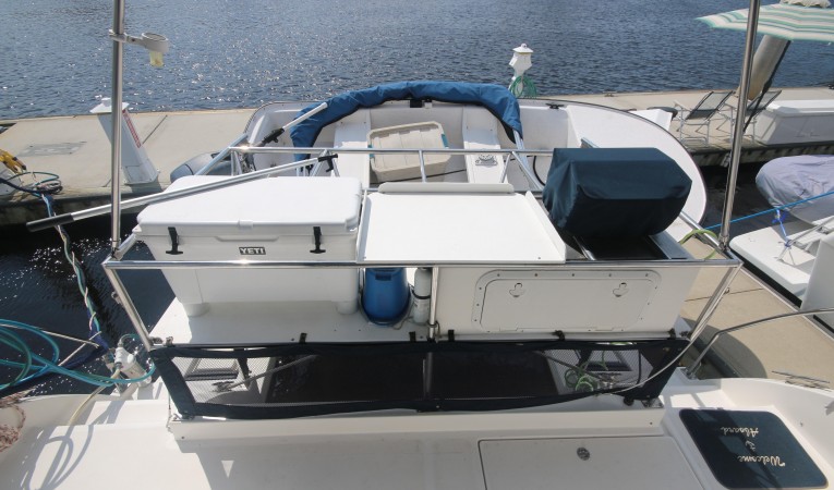 44 Endeavour aft gear storage, and davit setup