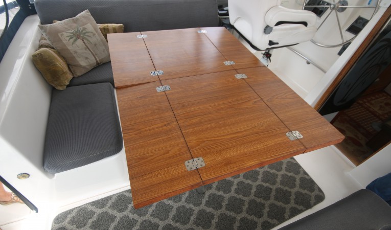 44 Endeavour cockpit table unfolded