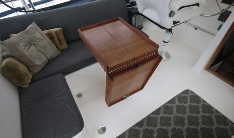 44 Endeavour cockpit table folded