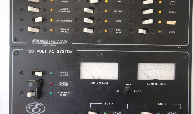 44 Endeavour 12V/110V panel detail