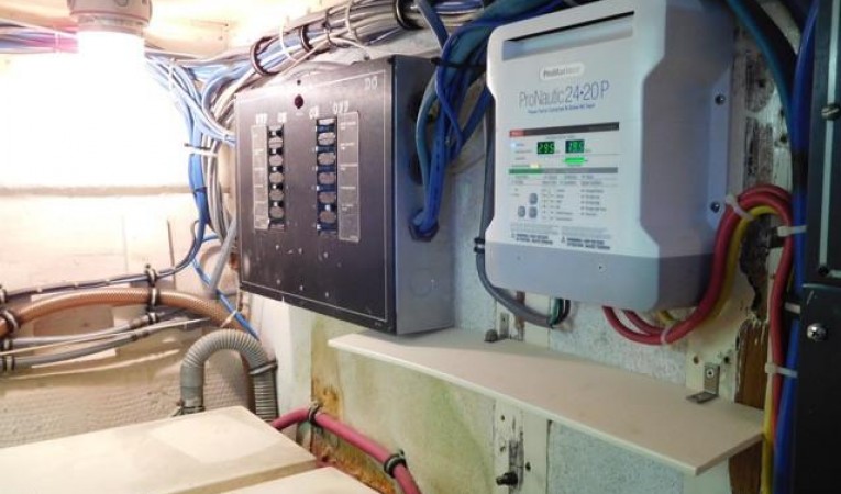 48 Hatteras Engine Room