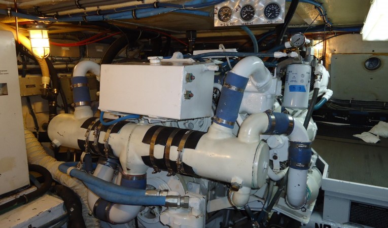 48 Hatteras Engine Room