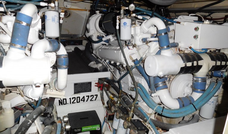 48 Hatteras Engine Room