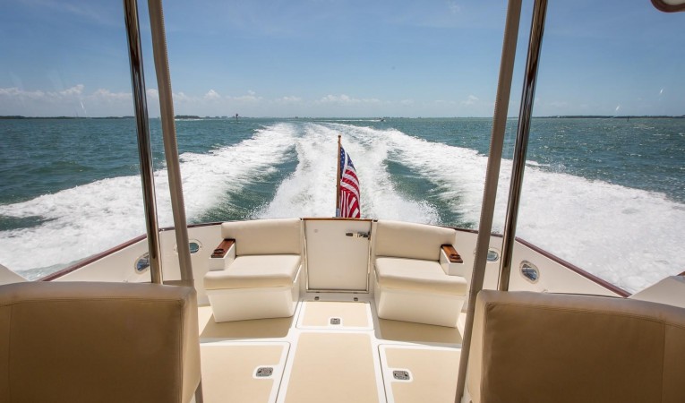 32 Legacy Yachts Cockpit looking Aft