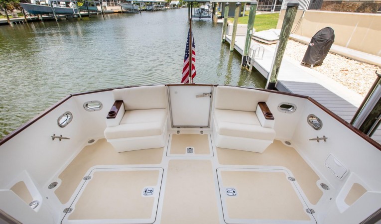 32 Legacy Yachts Cockpit Looking Aft, Transome Door