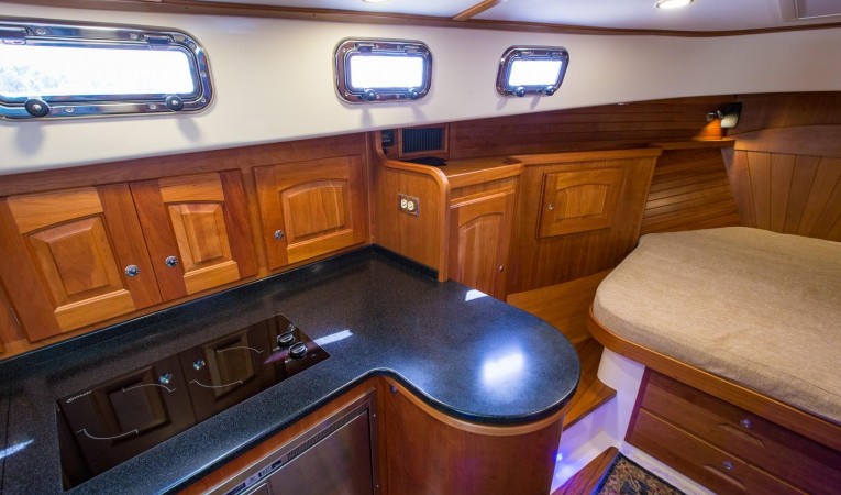 32 Legacy Yachts Galley and Stateroom Storage Everywhere