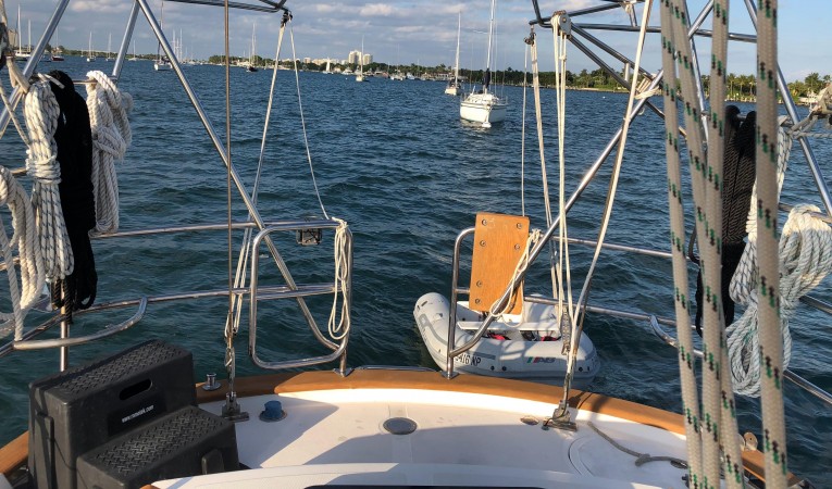 48 Tayana Aft deck with Davits