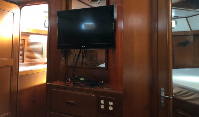 48 Tayana TV  in aft cabin