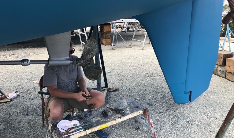 48 Tayana Shaft has 2 new cutlass bearings, Max props has new grease.