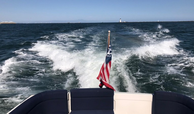 38 Pearson Aft underway