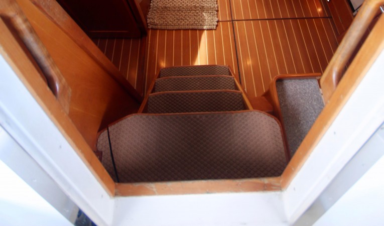 48 Saga Companionway entrance