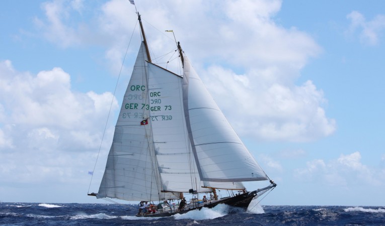 82 Mistral a Herreshoff Mistral on port tack / Photo Courtesy of Tim Wright